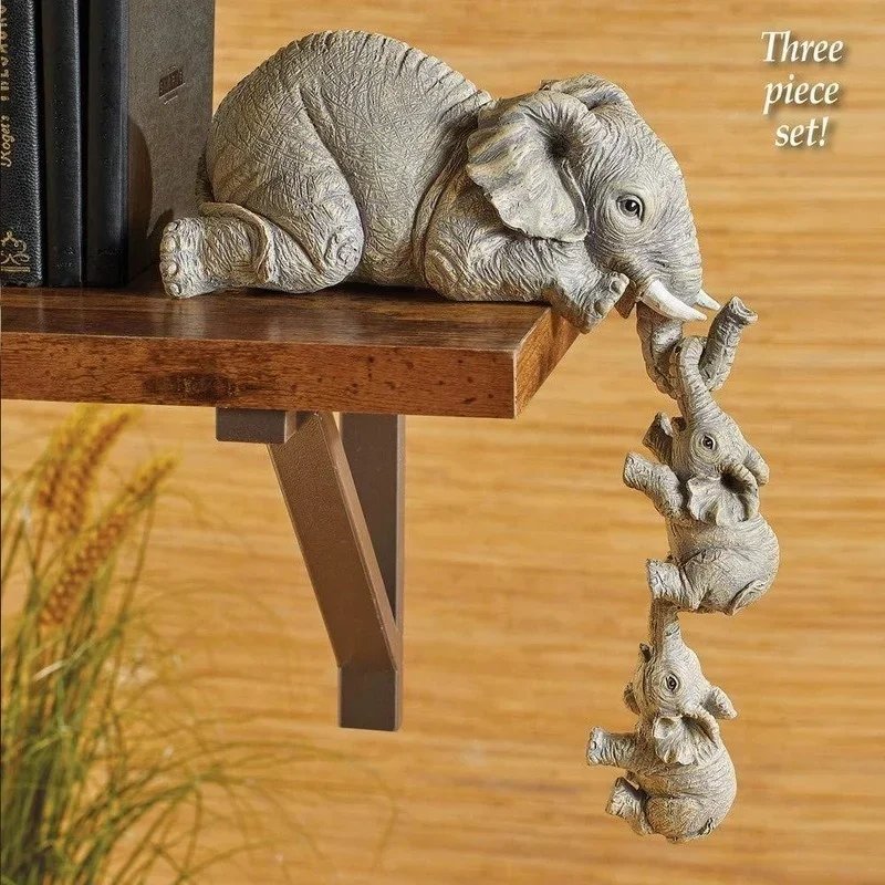 3 Pcs/set Cute Elephant Hug Baby Doll Resin Handicraft Decoration Home Decor Gift Decorative Figurines Miniatures Accessories 3 Pcs/set Cute Elephant Hug Baby Doll Resin Handicraft Decoration Home Decor Gift Decorative Figurines Miniatures Accessories