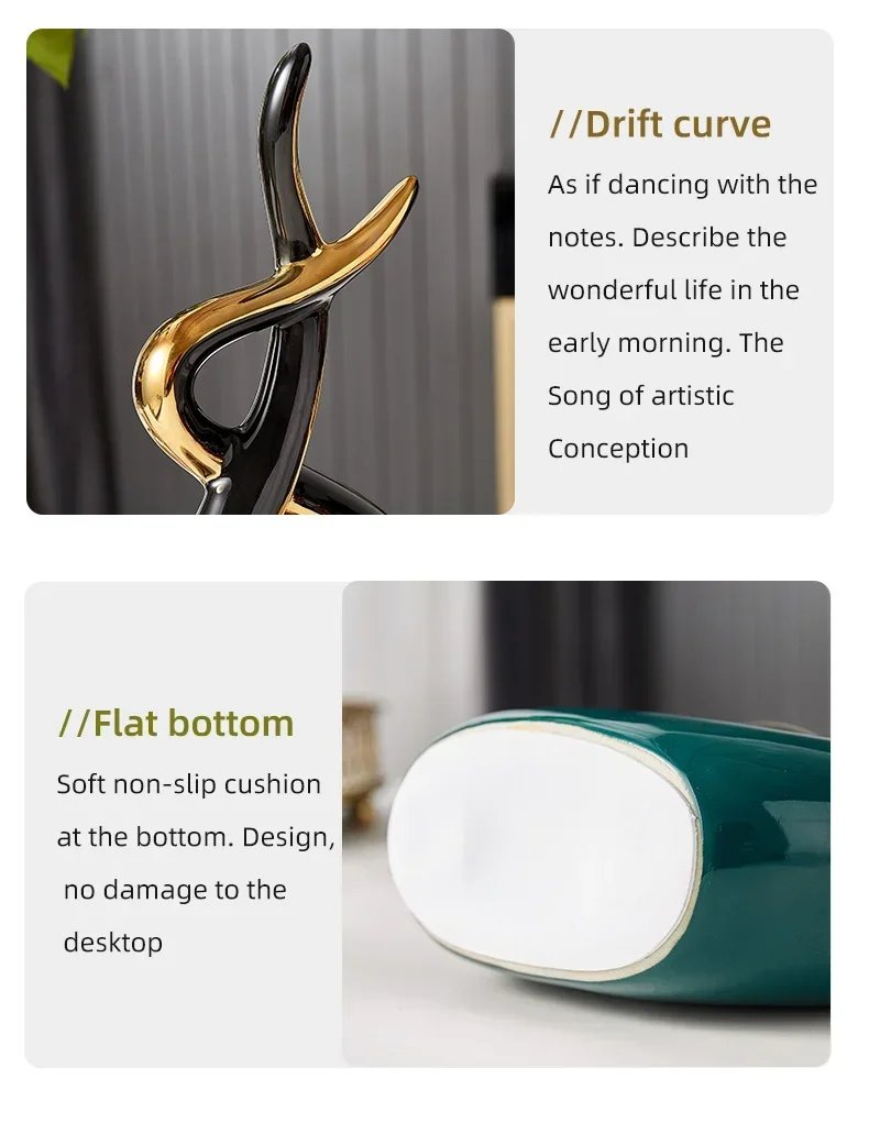 Nordic Home Decor Figurines for Interior Living Room Desk Ceramics Decoration Accessories Statue Sculpture Feng Shui Ornaments