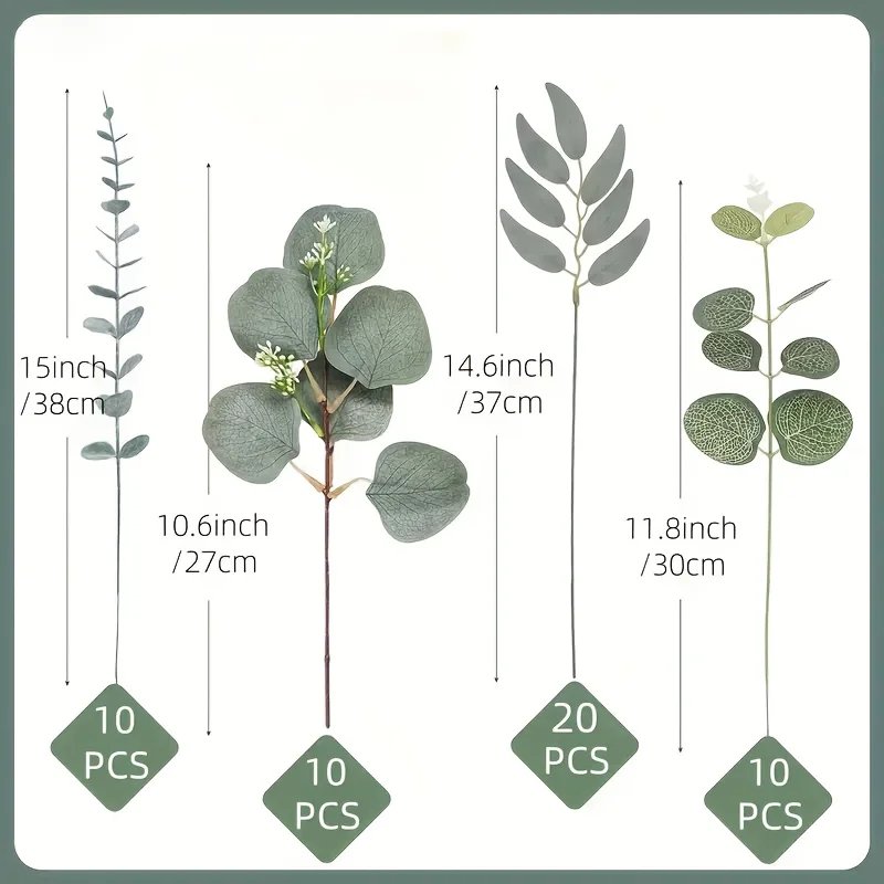 50PCS Artificial Flowers Bouquets Mixed Eucalyptus Leaves Willow Silver Eucalyptus Cuttings for Wedding Floral DIY Home Decor 50PCS Artificial Flowers Bouquets Mixed Eucalyptus Leaves Willow Silver Eucalyptus Cuttings for Wedding Floral DIY Home Decor