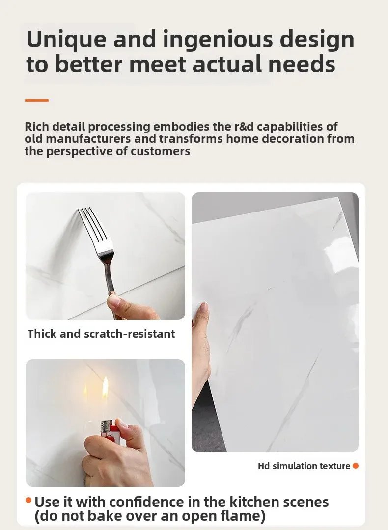 10-50Pcs PVC Marble Wall Stickers Self-Adhesive Thickened Tile Sticker Bathroom Waterproof Floor Sticker Kitchen Home Decoration