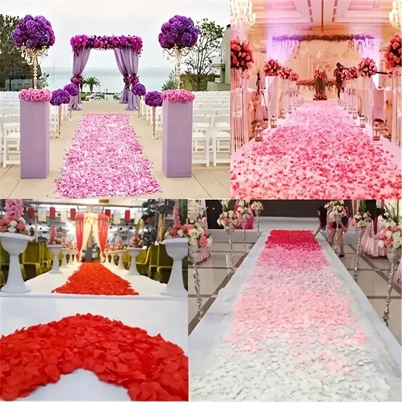 5000/100Pcs Artificial Fake Rose Petals Colorful Simulation Silk Rose Petal For Valentines Day Wedding Party Romantic Decoration 5000/100Pcs Artificial Fake Rose Petals Colorful Simulation Silk Rose Petal For Valentines Day Wedding Party Romantic Decoration