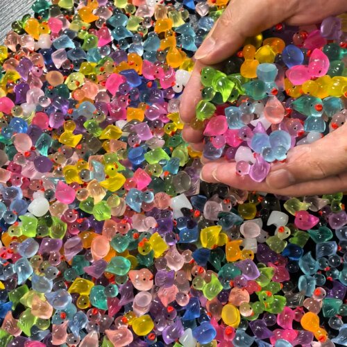 500-50pcs Luminous Mini Ducks Moss Microlandscape Miniature Duck Figurines Fairy Garden Access Home Decor Glow in The Dark