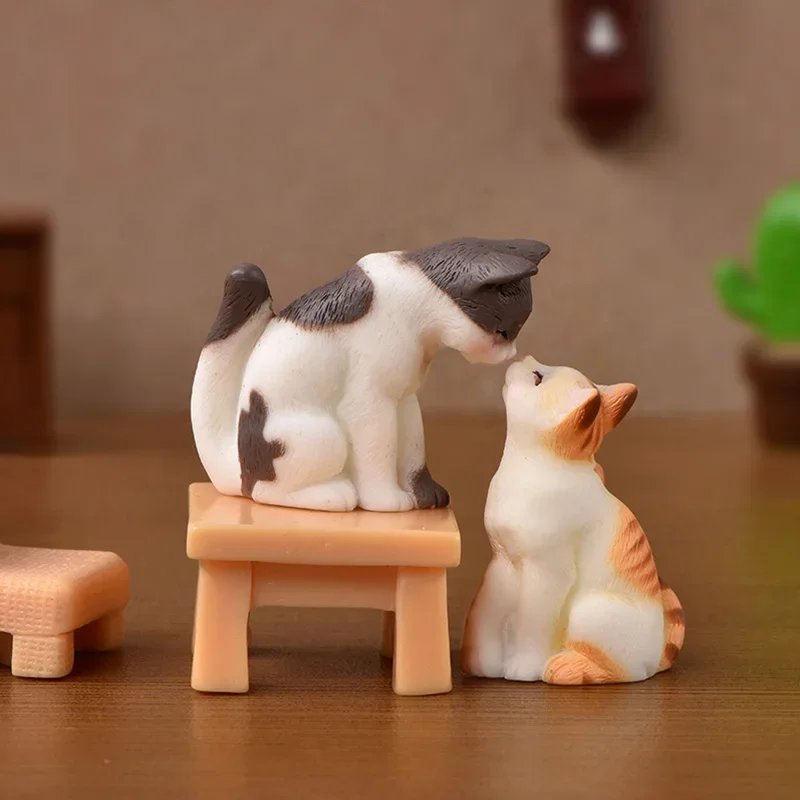 Resin Cats Ornament Kitten Figurine Animal Miniature Fairy Garden Doll House Decoration DIY Micro Landscape Home Decor Resin Cats Ornament Kitten Figurine Animal Miniature Fairy Garden Doll House Decoration DIY Micro Landscape Home Decor