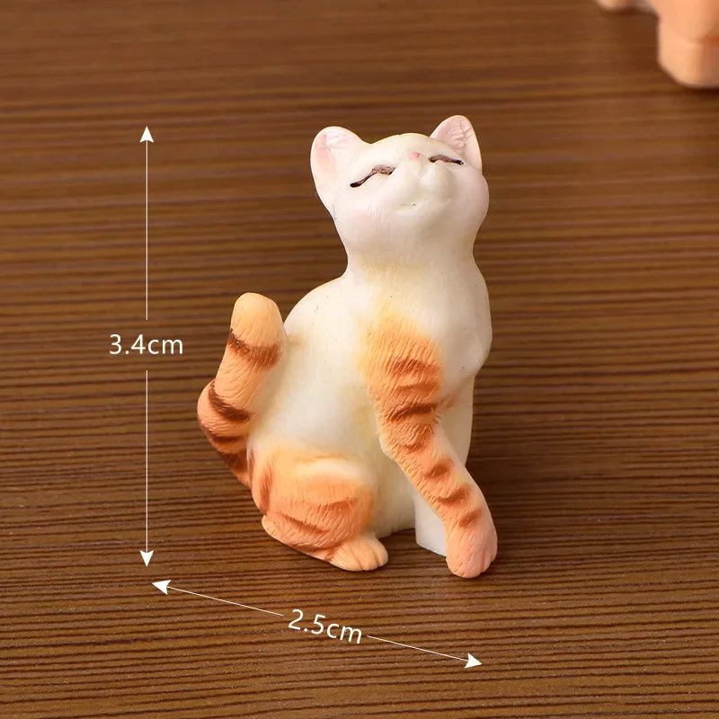 Resin Cats Ornament Kitten Figurine Animal Miniature Fairy Garden Doll House Decoration DIY Micro Landscape Home Decor Resin Cats Ornament Kitten Figurine Animal Miniature Fairy Garden Doll House Decoration DIY Micro Landscape Home Decor