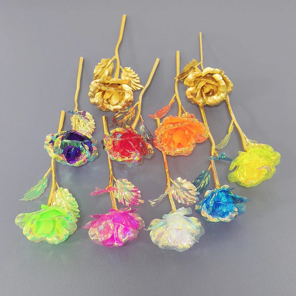 18cm 24k Golden Rose Flower Valentine Day Gift Artificial Roses Foil Rose Flowers Party Wedding Decoration Holiday Present 18cm 24k Golden Rose Flower Valentine Day Gift Artificial Roses Foil Rose Flowers Party Wedding Decoration Holiday Present