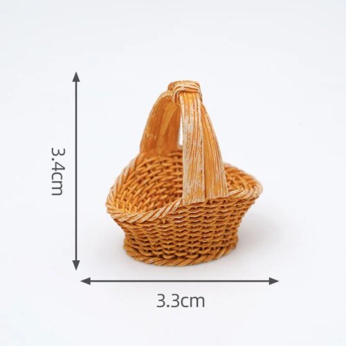 Small Rattan Basket Shooting Scenery Bamboo Basket For Tabletop Decor Home Decor Miniature Scene