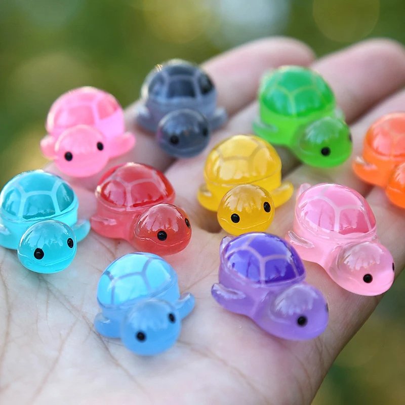 New 1PCS Colorful Luminous Mini Tortoise Micro Landscape Figure Ornament DIY Glowing Turtle Miniature Statue Potted Garden Decor New 1PCS Colorful Luminous Mini Tortoise Micro Landscape Figure Ornament DIY Glowing Turtle Miniature Statue Potted Garden Decor