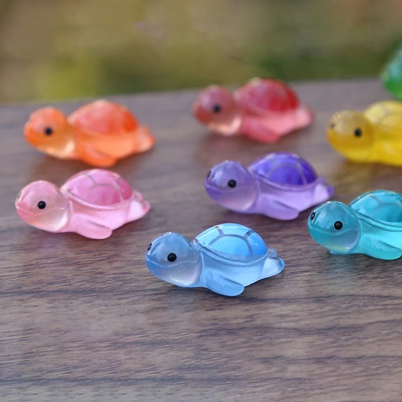 New 1PCS Colorful Luminous Mini Tortoise Micro Landscape Figure Ornament DIY Glowing Turtle Miniature Statue Potted Garden Decor New 1PCS Colorful Luminous Mini Tortoise Micro Landscape Figure Ornament DIY Glowing Turtle Miniature Statue Potted Garden Decor