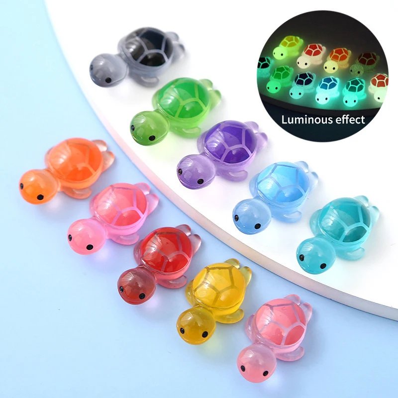 New 1PCS Colorful Luminous Mini Tortoise Micro Landscape Figure Ornament DIY Glowing Turtle Miniature Statue Potted Garden Decor - Image 2