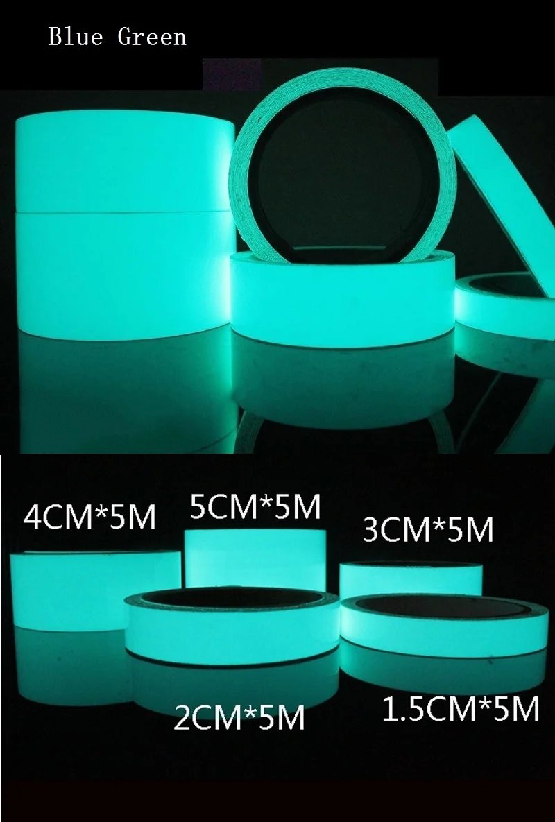 DIY Fluorescent Night Wall Sticker, Luminous Glow in the Dark, Safety Security, Home Decoration, Warning Adhesive Tape