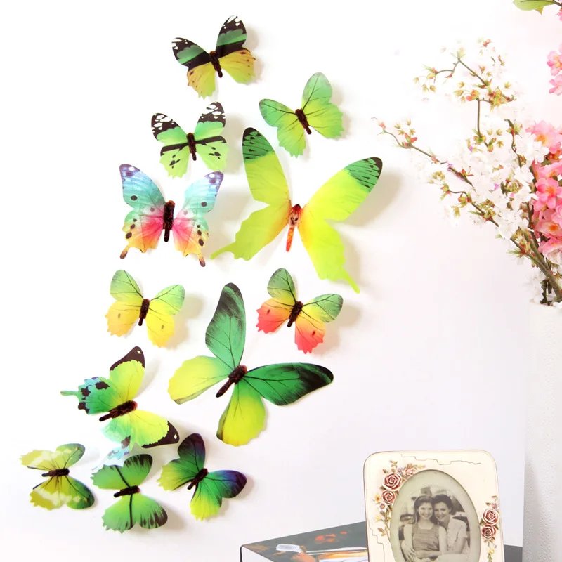 12Pcs Butterflies Wall Stickers New Year Gift Home Decorations 3D Butterfly PVC Self Adhesive Wallpaper For Living Room Decals 12Pcs Butterflies Wall Stickers New Year Gift Home Decorations 3D Butterfly PVC Self Adhesive Wallpaper For Living Room Decals