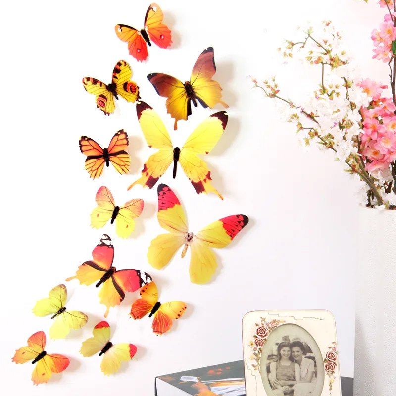 12Pcs Butterflies Wall Stickers New Year Gift Home Decorations 3D Butterfly PVC Self Adhesive Wallpaper For Living Room Decals - Image 6