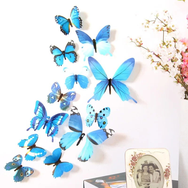 12Pcs Butterflies Wall Stickers New Year Gift Home Decorations 3D Butterfly PVC Self Adhesive Wallpaper For Living Room Decals 12Pcs Butterflies Wall Stickers New Year Gift Home Decorations 3D Butterfly PVC Self Adhesive Wallpaper For Living Room Decals