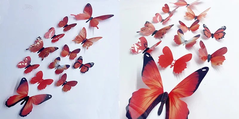 12Pcs Butterflies Wall Stickers New Year Gift Home Decorations 3D Butterfly PVC Self Adhesive Wallpaper For Living Room Decals 12Pcs Butterflies Wall Stickers New Year Gift Home Decorations 3D Butterfly PVC Self Adhesive Wallpaper For Living Room Decals