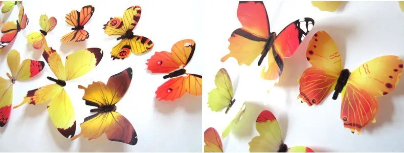 12Pcs Butterflies Wall Stickers New Year Gift Home Decorations 3D Butterfly PVC Self Adhesive Wallpaper For Living Room Decals 12Pcs Butterflies Wall Stickers New Year Gift Home Decorations 3D Butterfly PVC Self Adhesive Wallpaper For Living Room Decals