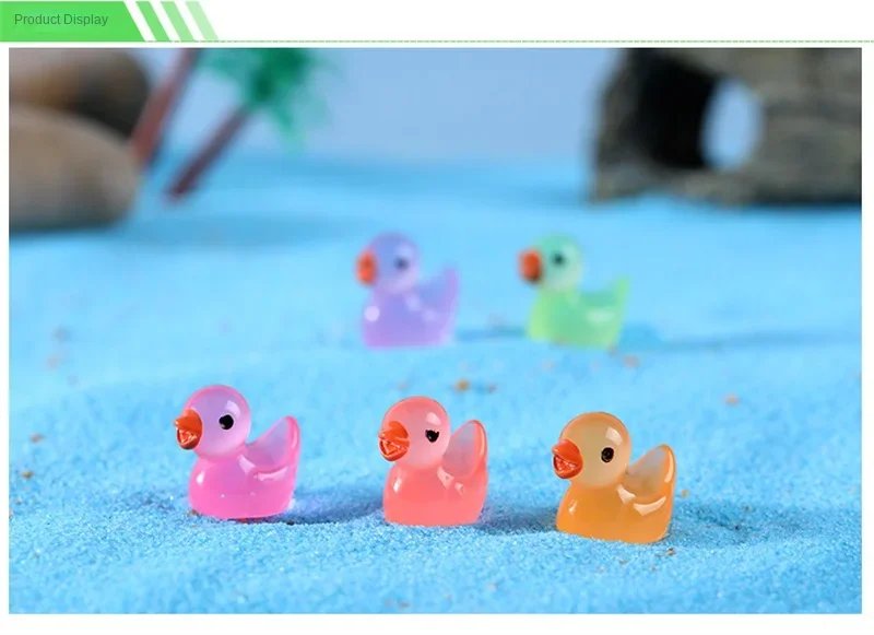 Mini Duck Glow At Night Miniature Figurines Cute Fairy Garden Decoration Luminous Swan Duck Desk Ornaments Dollhouse Crafts DIY