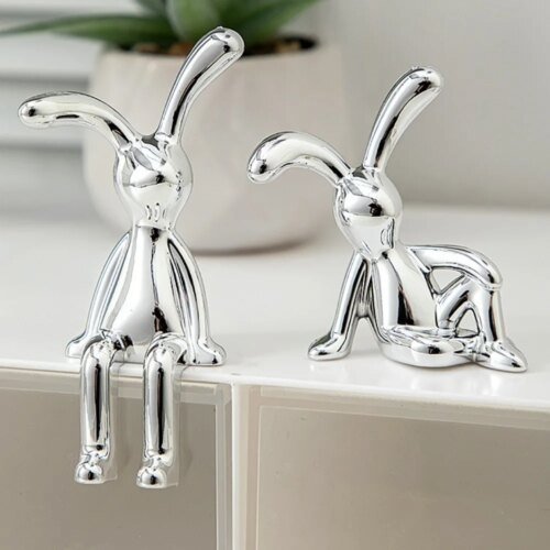 Hot Sale Long Eared Rabbit Ornaments Electroplating Interior Decoration Home Furnishings Dining Table Car Center Console Decor