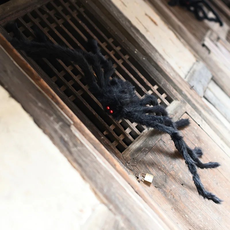 New Halloween Spider Web Decoration Outdoor Wall Decoration Haunted House Halloween Accessories For Tricks Artificial Spider