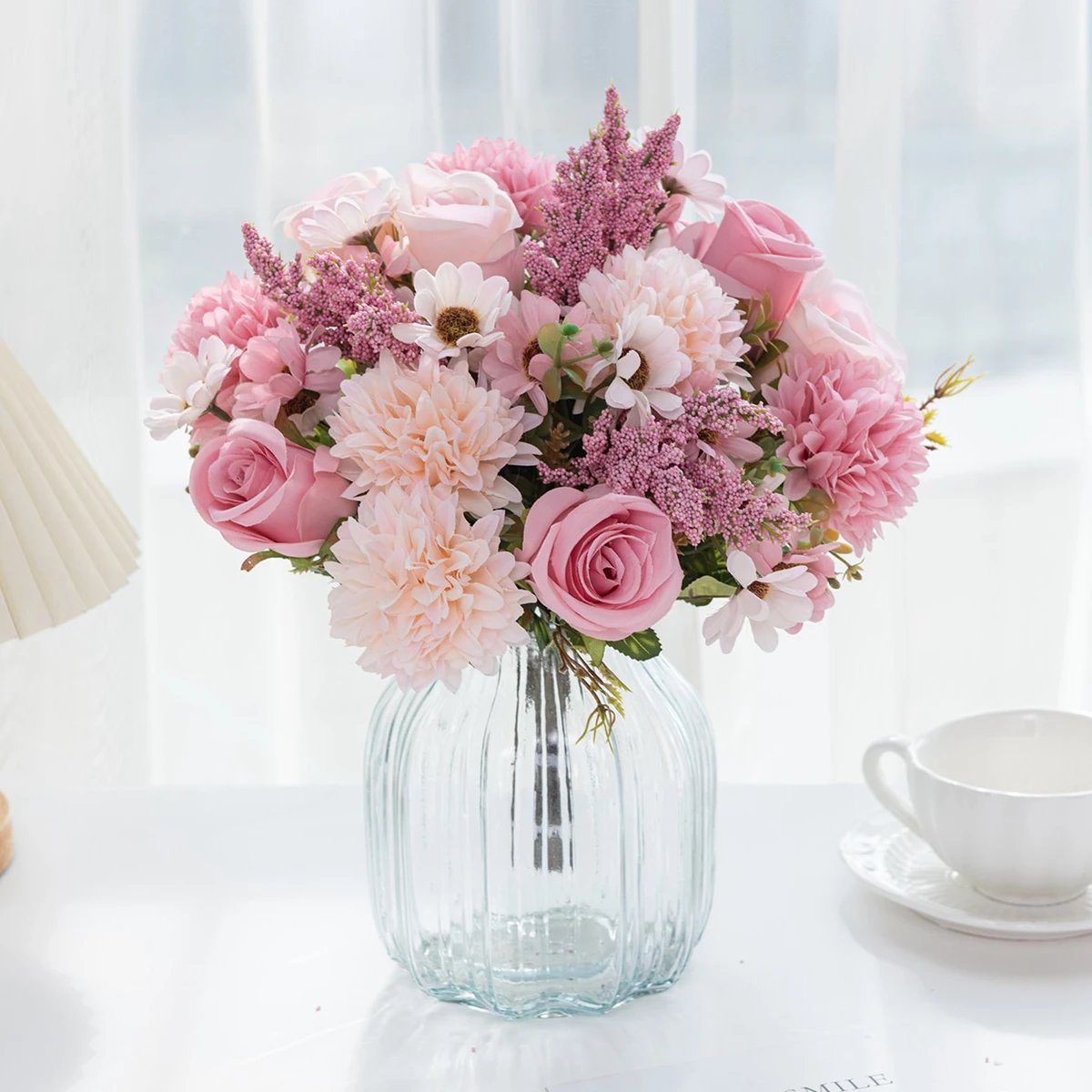 1PC Artificial Flowers Cheap New Year's Decoration Wedding Garden Peony Arch Christmas Home Fake Silk Rose Hydrangeas Vase for - Image 6
