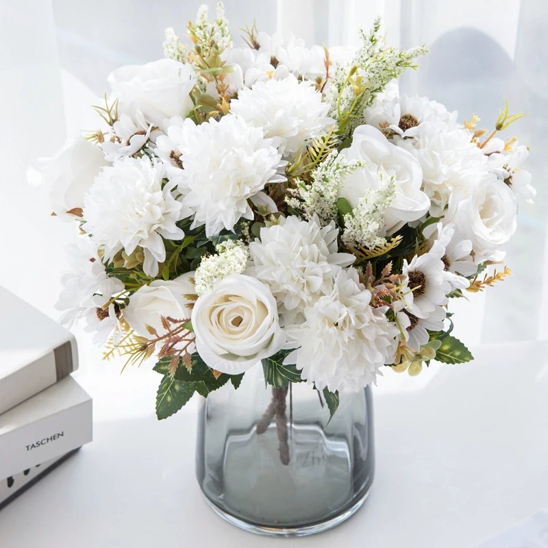 1PC Artificial Flowers Cheap New Year's Decoration Wedding Garden Peony Arch Christmas Home Fake Silk Rose Hydrangeas Vase for 1PC Artificial Flowers Cheap New Year's Decoration Wedding Garden Peony Arch Christmas Home Fake Silk Rose Hydrangeas Vase for