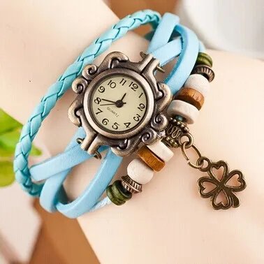 Jewelry Fashion Women's Watch Wholesale Vintage Leather Bracelet Bracelet Watch Butterfly Clover Pendant Quartz Watch Jewelry Fashion Women's Watch Wholesale Vintage Leather Bracelet Bracelet Watch Butterfly Clover Pendant Quartz Watch