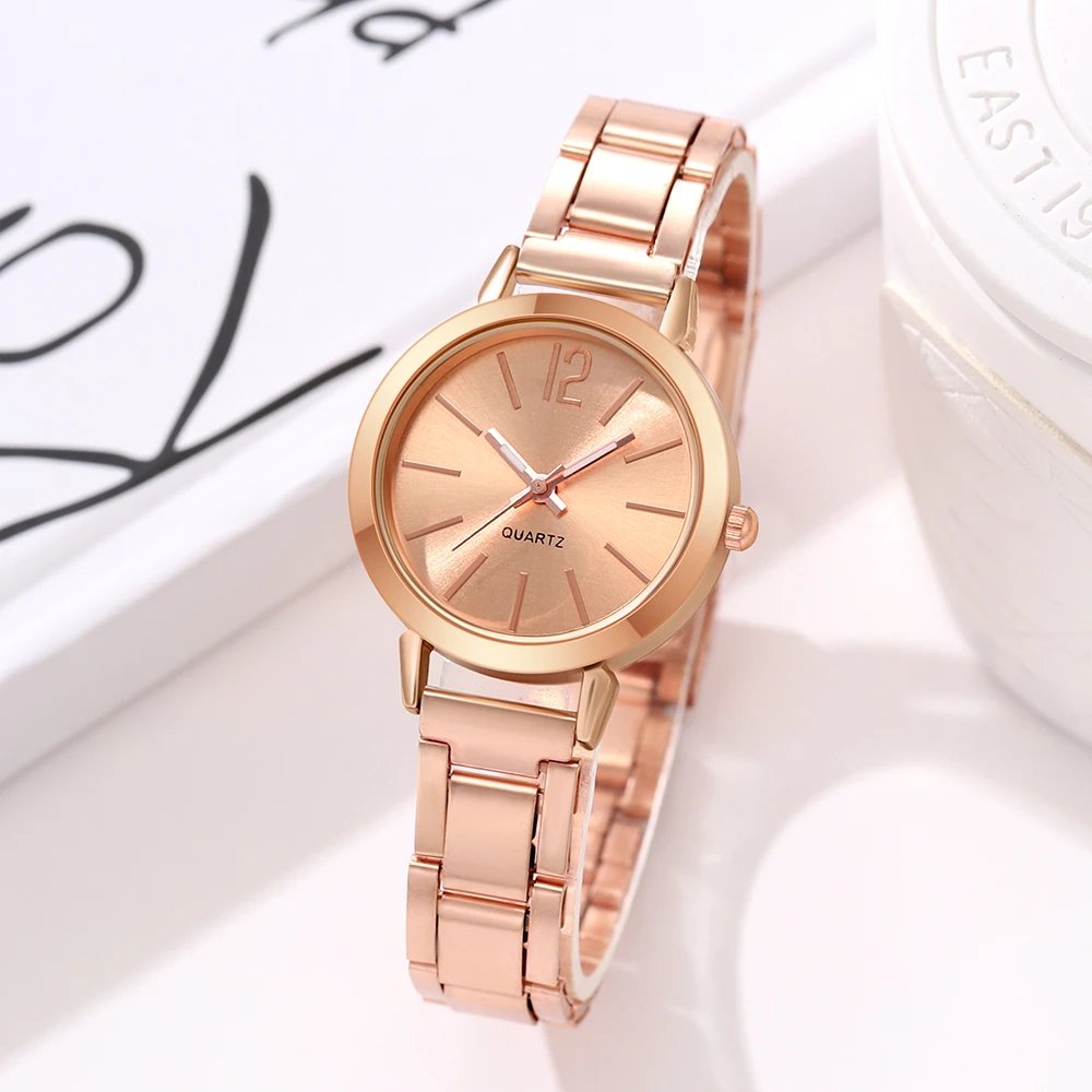 6pcs Women's Watch Fashion Casual Quartz Watch and Necklace Bracelet Ring Earrings Jewelry Set - Image 3