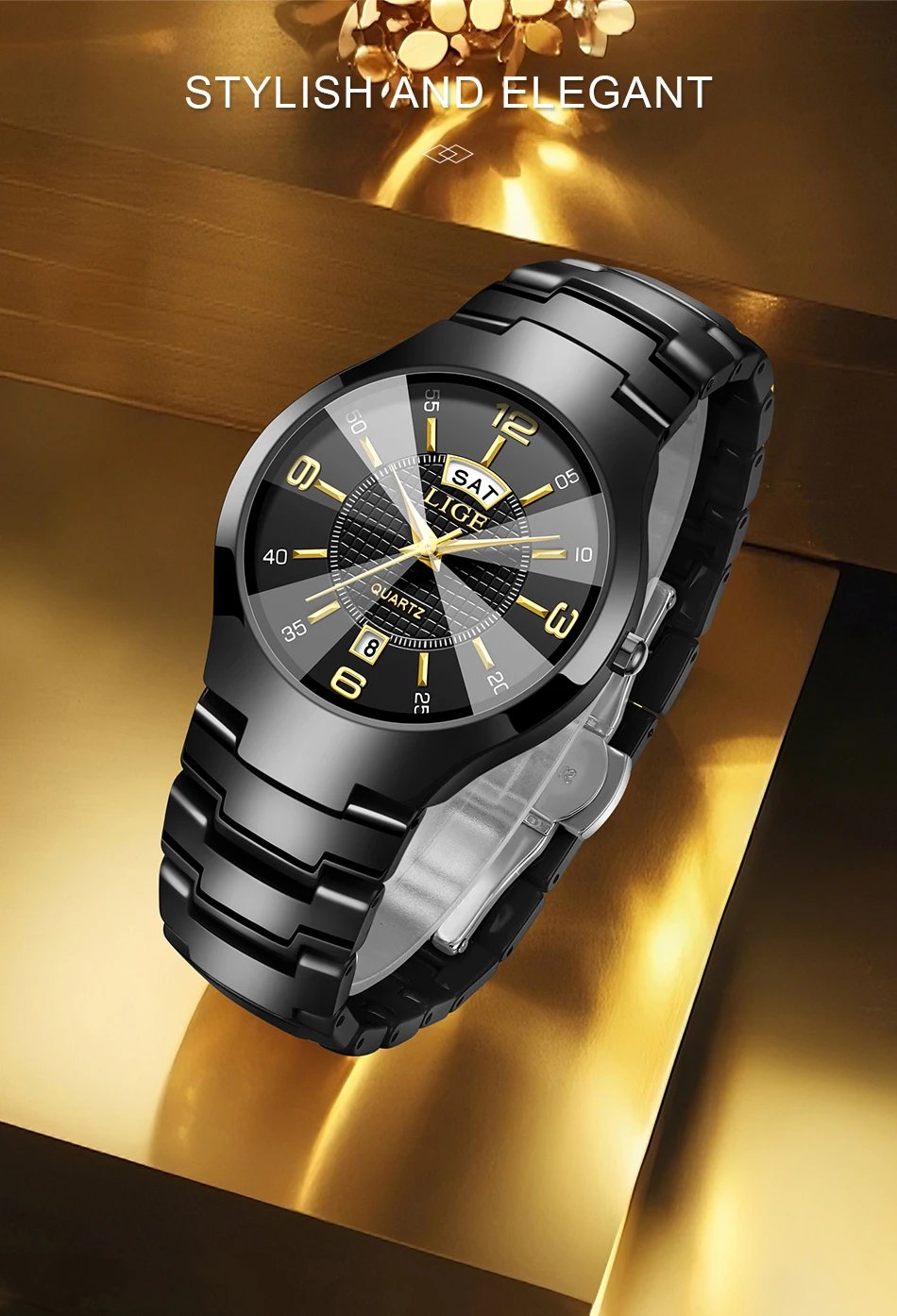 LIGE Fashion Ceramic Quartz Watch For Women Casual Sports Week Date Watch Ladies Watches Creative Steel Waterproof Watch Femme