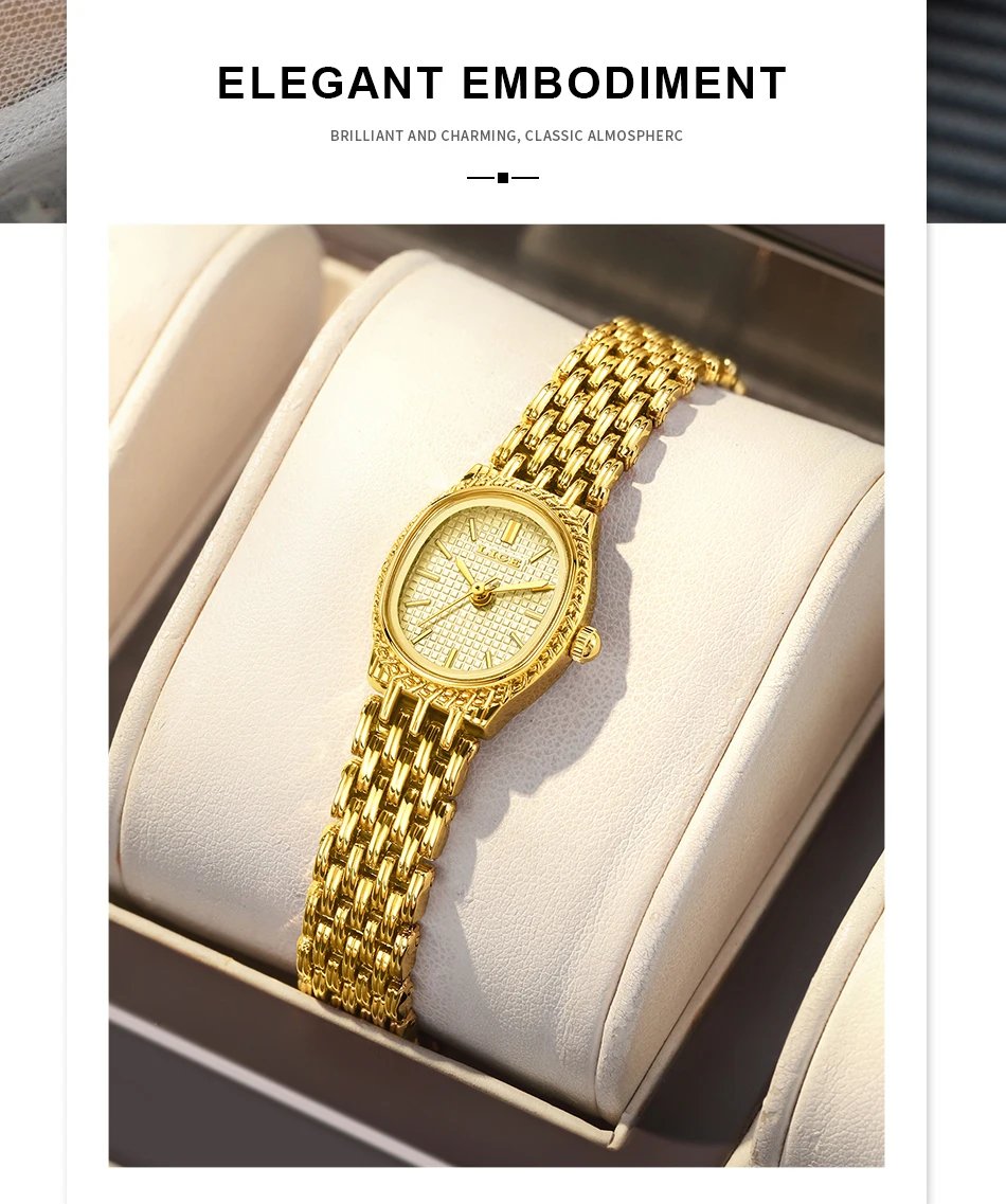 LIGE New Gold Quartz Watch Women Fashion Elegant Bracelet Watch Gift For Women Top Brand Luxury Waterproof Ladies Watches femme