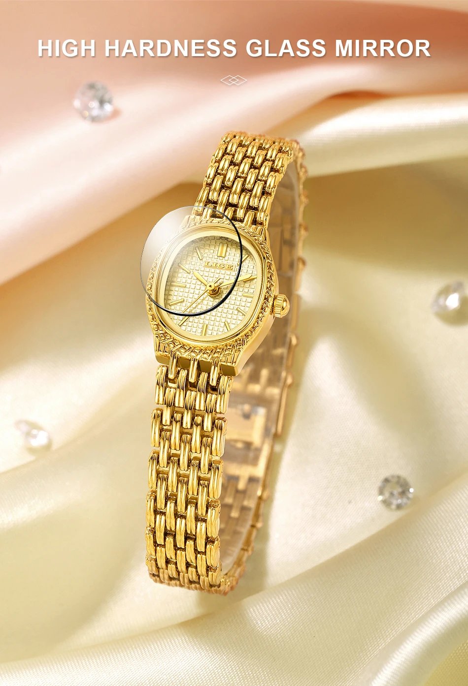 LIGE New Gold Quartz Watch Women Fashion Elegant Bracelet Watch Gift For Women Top Brand Luxury Waterproof Ladies Watches femme