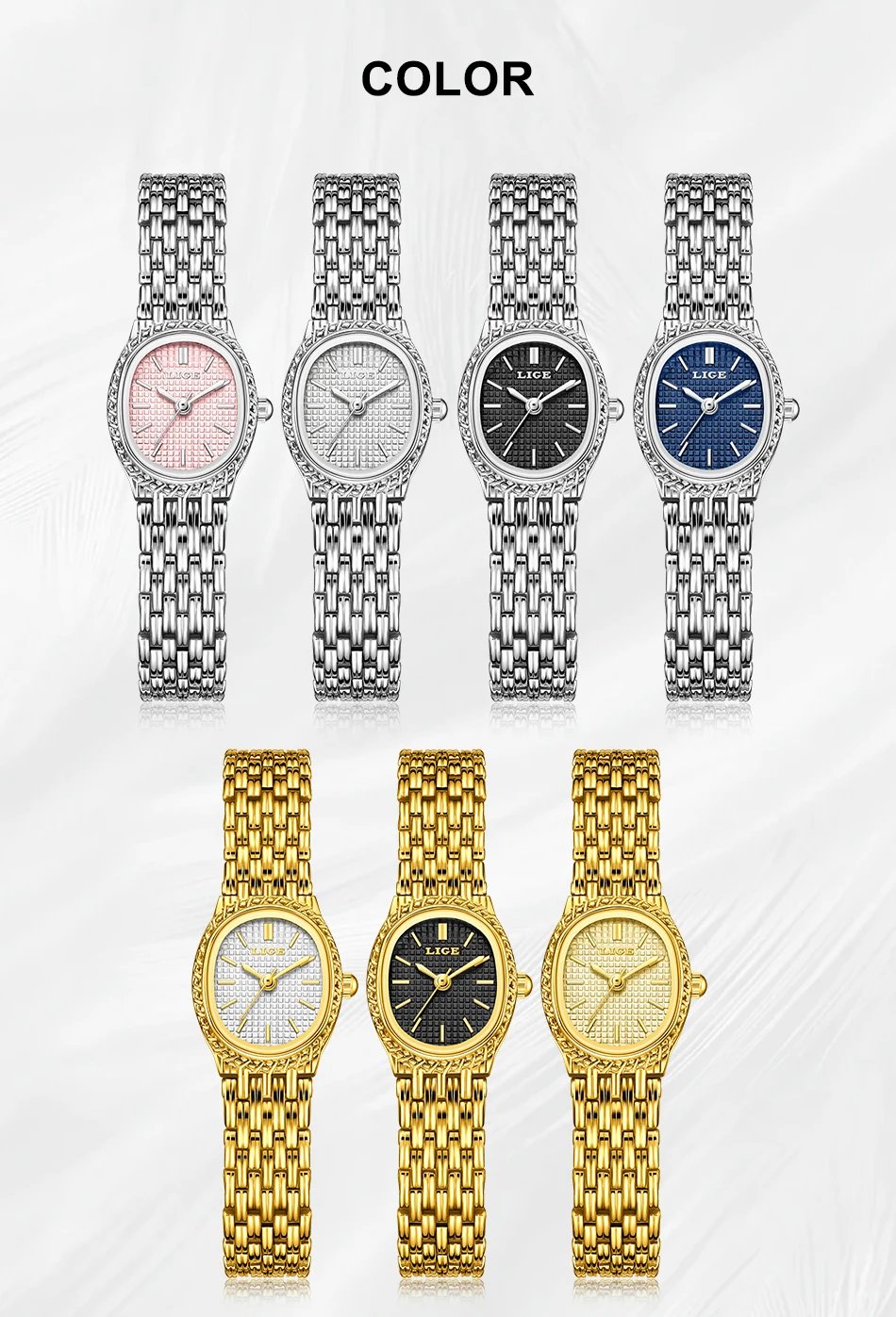 LIGE New Gold Quartz Watch Women Fashion Elegant Bracelet Watch Gift For Women Top Brand Luxury Waterproof Ladies Watches femme