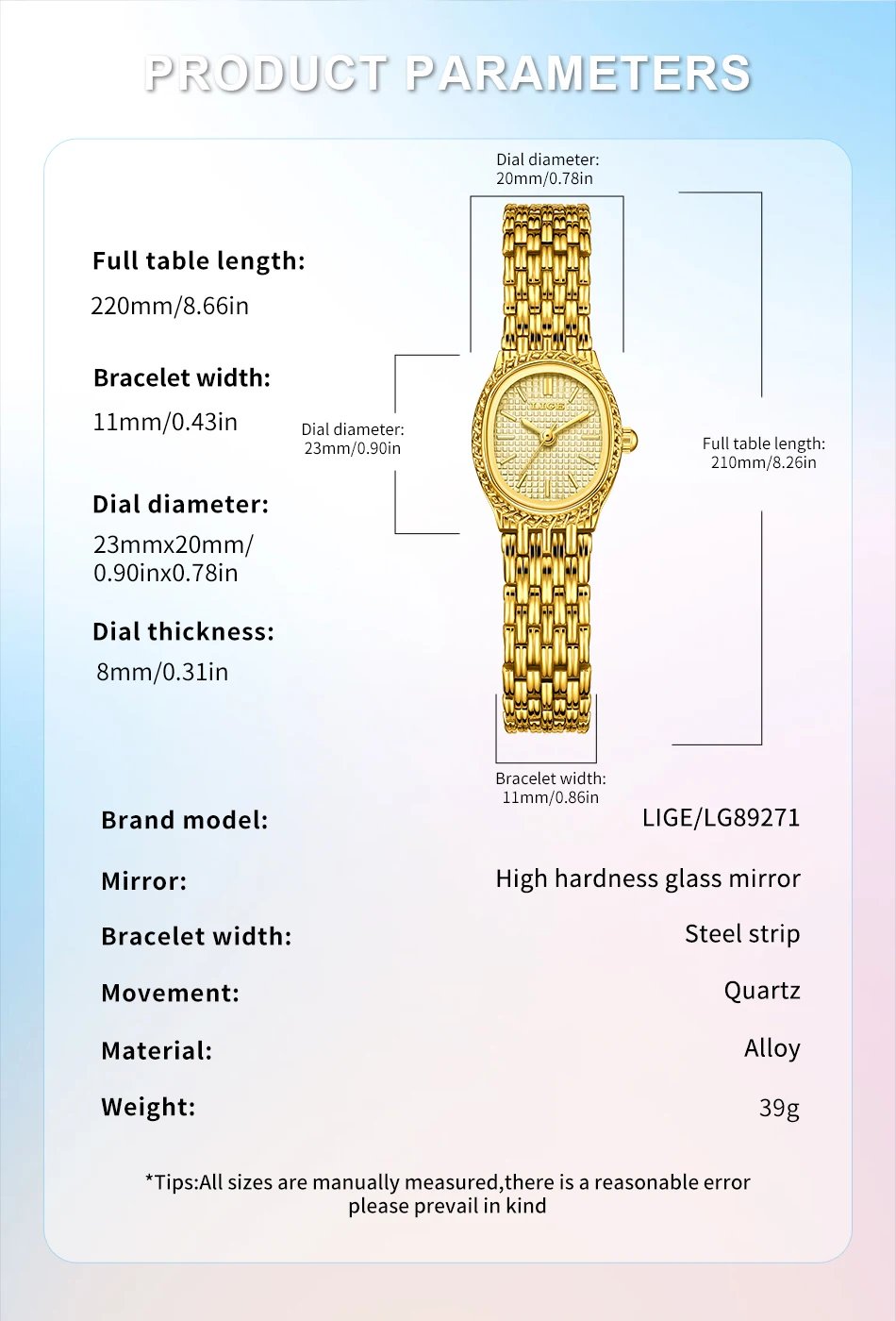 LIGE New Gold Quartz Watch Women Fashion Elegant Bracelet Watch Gift For Women Top Brand Luxury Waterproof Ladies Watches femme