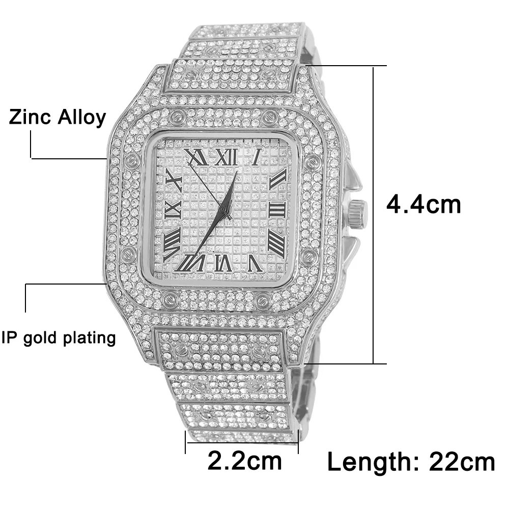 New Punk Men Watch Iced Out Diamond Sparkling Quartz Watches Fashion Hip Hop Classic Silver Color Watch Jewelry Men Women Gift New Punk Men Watch Iced Out Diamond Sparkling Quartz Watches Fashion Hip Hop Classic Silver Color Watch Jewelry Men Women Gift