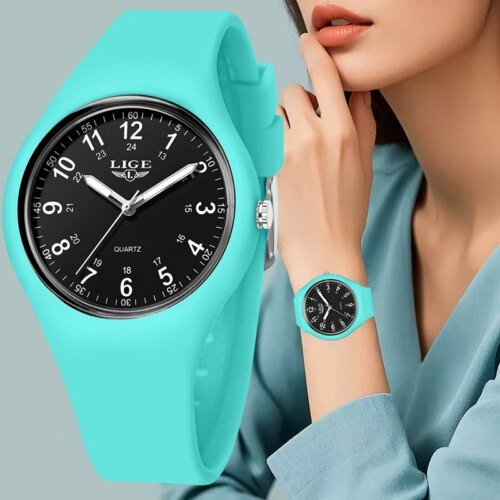 LIGE Simple Women Watch Silicone Waterproof Wristwatch Quartz Watches For Women Clock Ladies Watch Gift Reloj Mujer Montre Femme