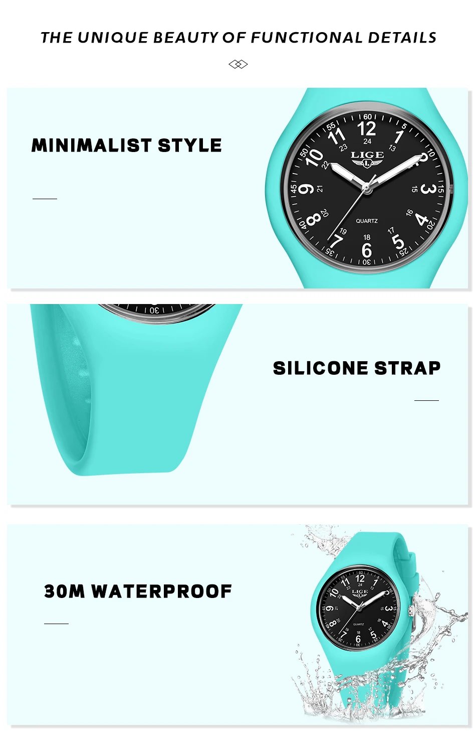 LIGE Simple Women Watch Silicone Waterproof Wristwatch Quartz Watches For Women Clock Ladies Watch Gift Reloj Mujer Montre Femme LIGE Simple Women Watch Silicone Waterproof Wristwatch Quartz Watches For Women Clock Ladies Watch Gift Reloj Mujer Montre Femme