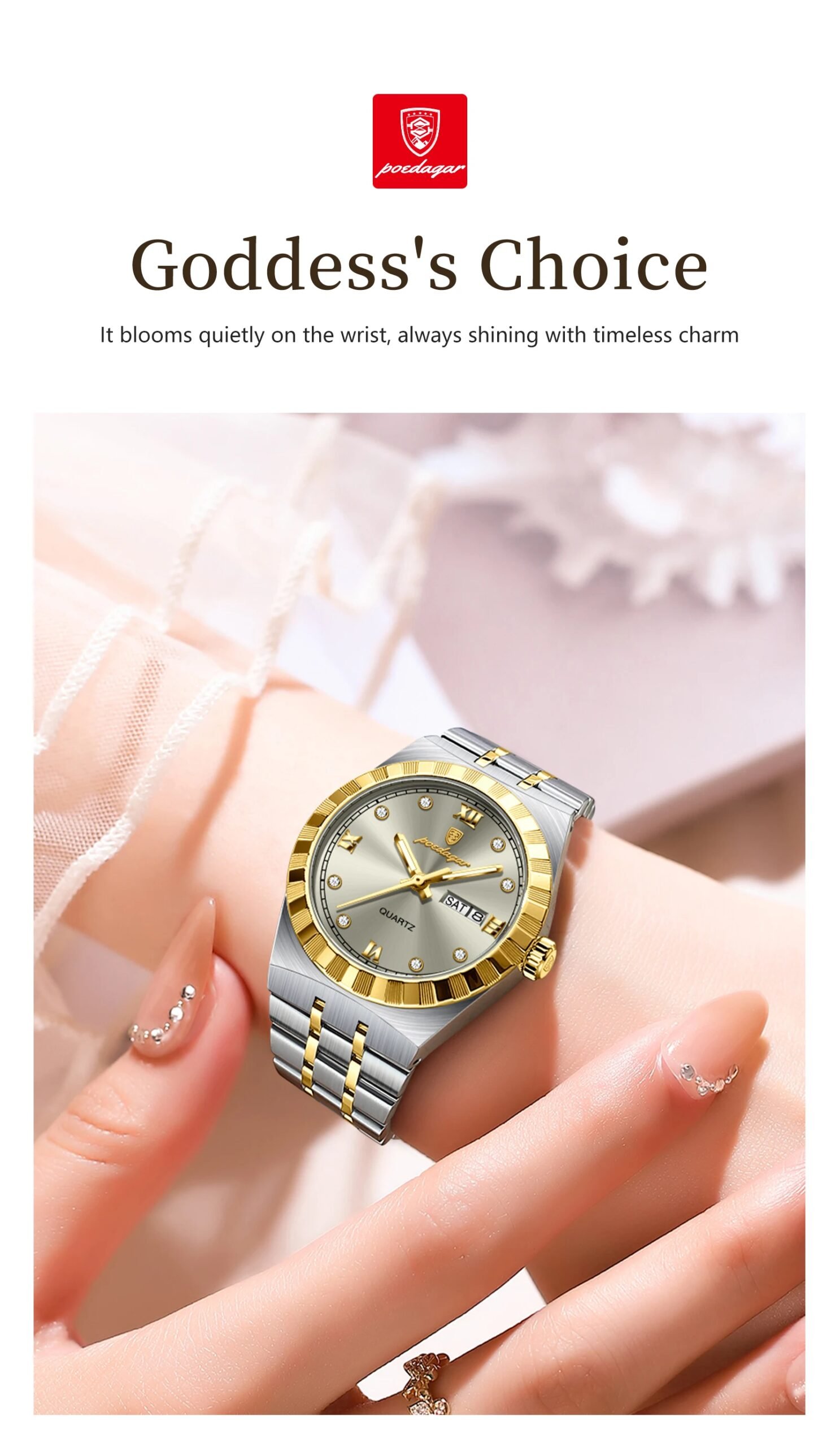 POEDAGAR Luxury Original Ladies Watch Luminous Waterproof Week Date Woman Wristwatch Stainless Steel Women Quartz Watches Female POEDAGAR Luxury Original Ladies Watch Luminous Waterproof Week Date Woman Wristwatch Stainless Steel Women Quartz Watches Female