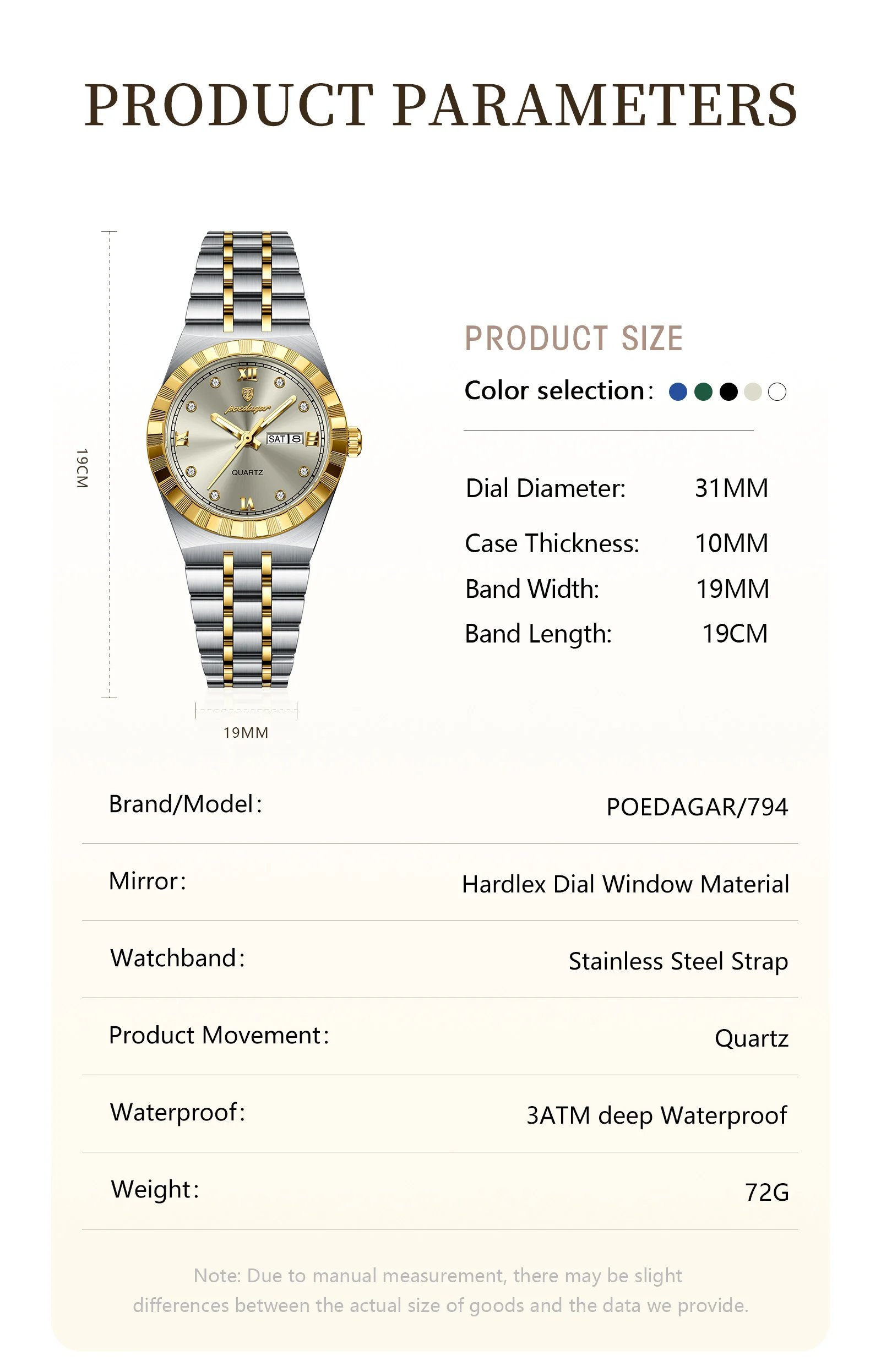 POEDAGAR Luxury Original Ladies Watch Luminous Waterproof Week Date Woman Wristwatch Stainless Steel Women Quartz Watches Female POEDAGAR Luxury Original Ladies Watch Luminous Waterproof Week Date Woman Wristwatch Stainless Steel Women Quartz Watches Female