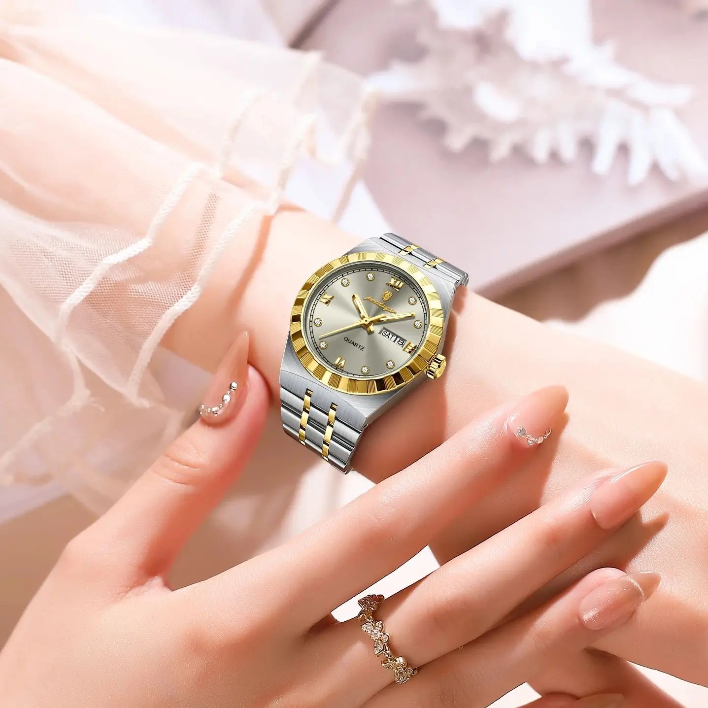 POEDAGAR Luxury Original Ladies Watch Luminous Waterproof Week Date Woman Wristwatch Stainless Steel Women Quartz Watches Female - Image 6