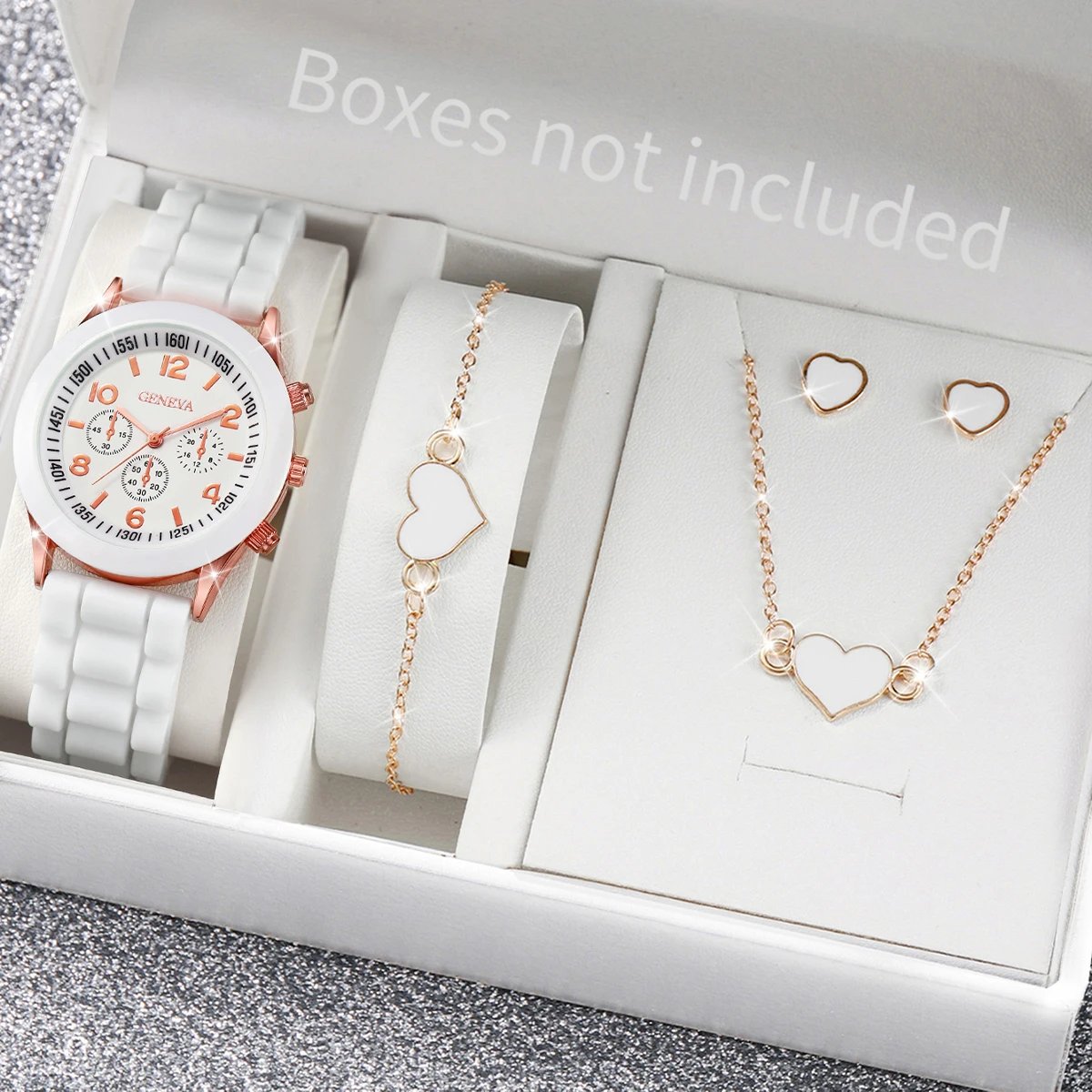 5/6PCS Fashion Women Watches Casual Silicone Band Ladies Quartz Watch Jewelry Set Relogios Feminino Girls Clock Gift(Without Box 5/6PCS Fashion Women Watches Casual Silicone Band Ladies Quartz Watch Jewelry Set Relogios Feminino Girls Clock Gift(Without Box