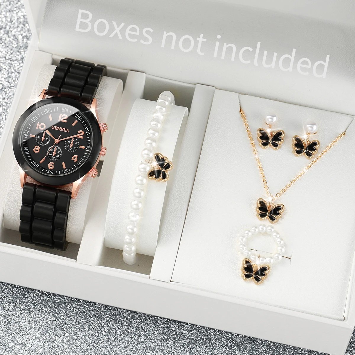5/6PCS Fashion Women Watches Casual Silicone Band Ladies Quartz Watch Jewelry Set Relogios Feminino Girls Clock Gift(Without Box 5/6PCS Fashion Women Watches Casual Silicone Band Ladies Quartz Watch Jewelry Set Relogios Feminino Girls Clock Gift(Without Box