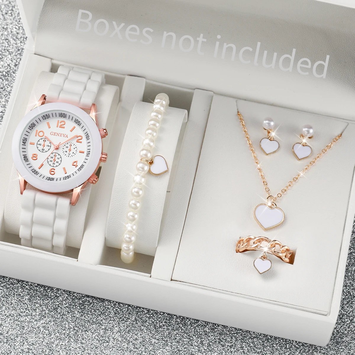 5/6PCS Fashion Women Watches Casual Silicone Band Ladies Quartz Watch Jewelry Set Relogios Feminino Girls Clock Gift(Without Box 5/6PCS Fashion Women Watches Casual Silicone Band Ladies Quartz Watch Jewelry Set Relogios Feminino Girls Clock Gift(Without Box