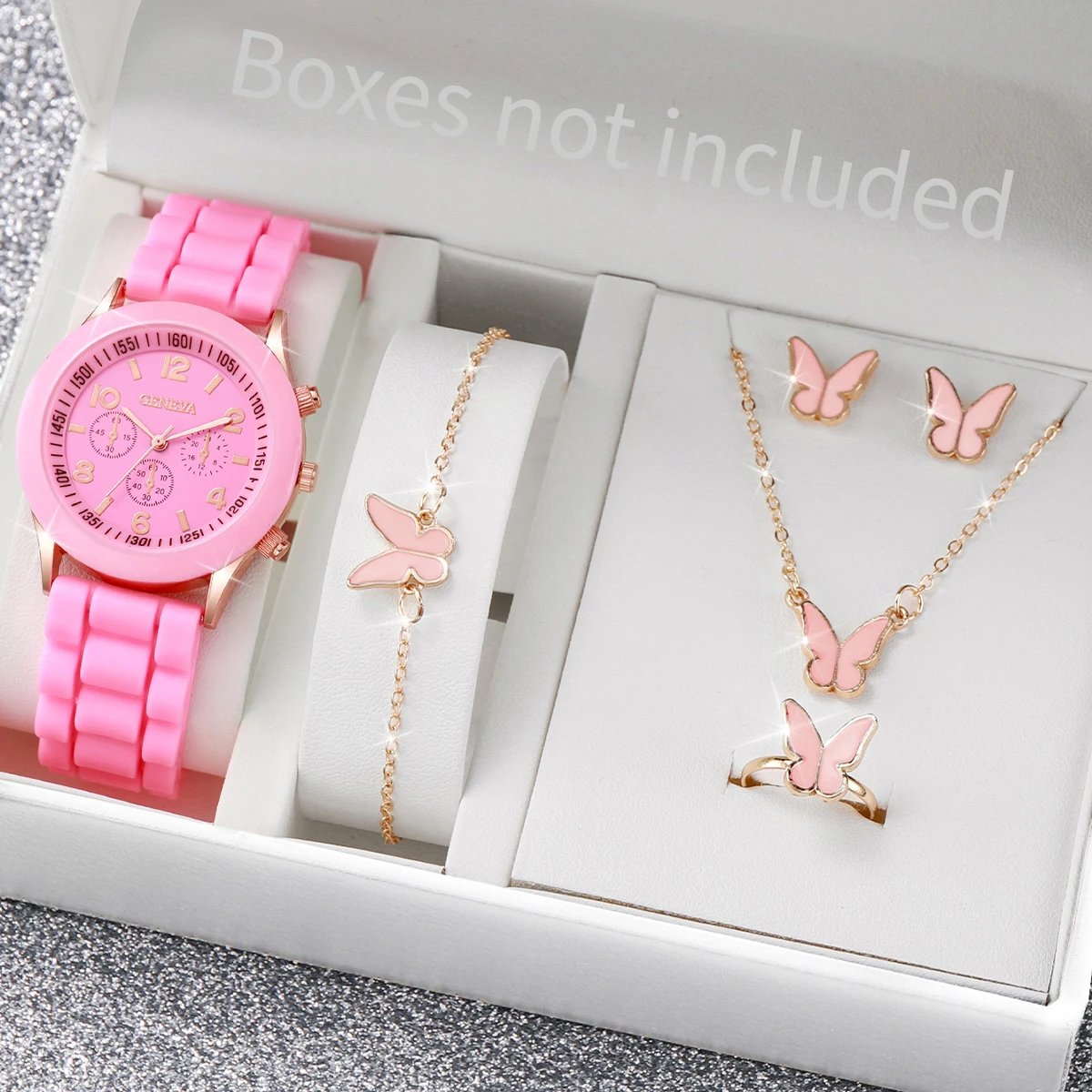 5/6PCS Fashion Women Watches Casual Silicone Band Ladies Quartz Watch Jewelry Set Relogios Feminino Girls Clock Gift(Without Box 5/6PCS Fashion Women Watches Casual Silicone Band Ladies Quartz Watch Jewelry Set Relogios Feminino Girls Clock Gift(Without Box