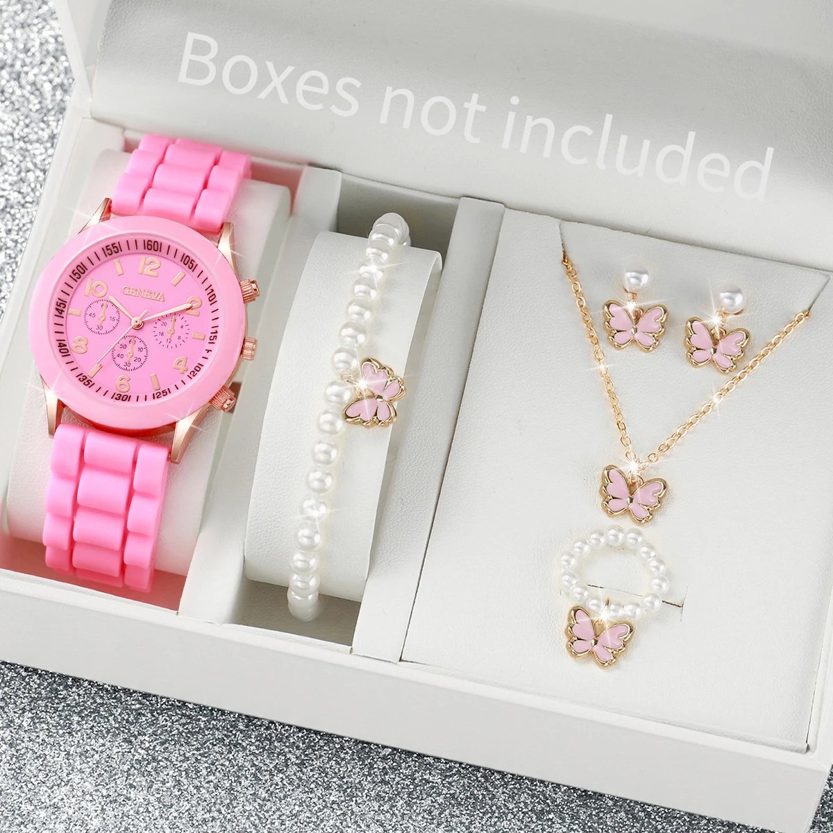 5/6PCS Fashion Women Watches Casual Silicone Band Ladies Quartz Watch Jewelry Set Relogios Feminino Girls Clock Gift(Without Box 5/6PCS Fashion Women Watches Casual Silicone Band Ladies Quartz Watch Jewelry Set Relogios Feminino Girls Clock Gift(Without Box