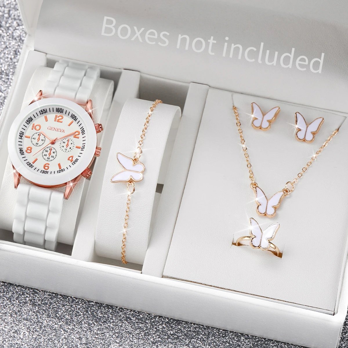 5/6PCS Fashion Women Watches Casual Silicone Band Ladies Quartz Watch Jewelry Set Relogios Feminino Girls Clock Gift(Without Box 5/6PCS Fashion Women Watches Casual Silicone Band Ladies Quartz Watch Jewelry Set Relogios Feminino Girls Clock Gift(Without Box