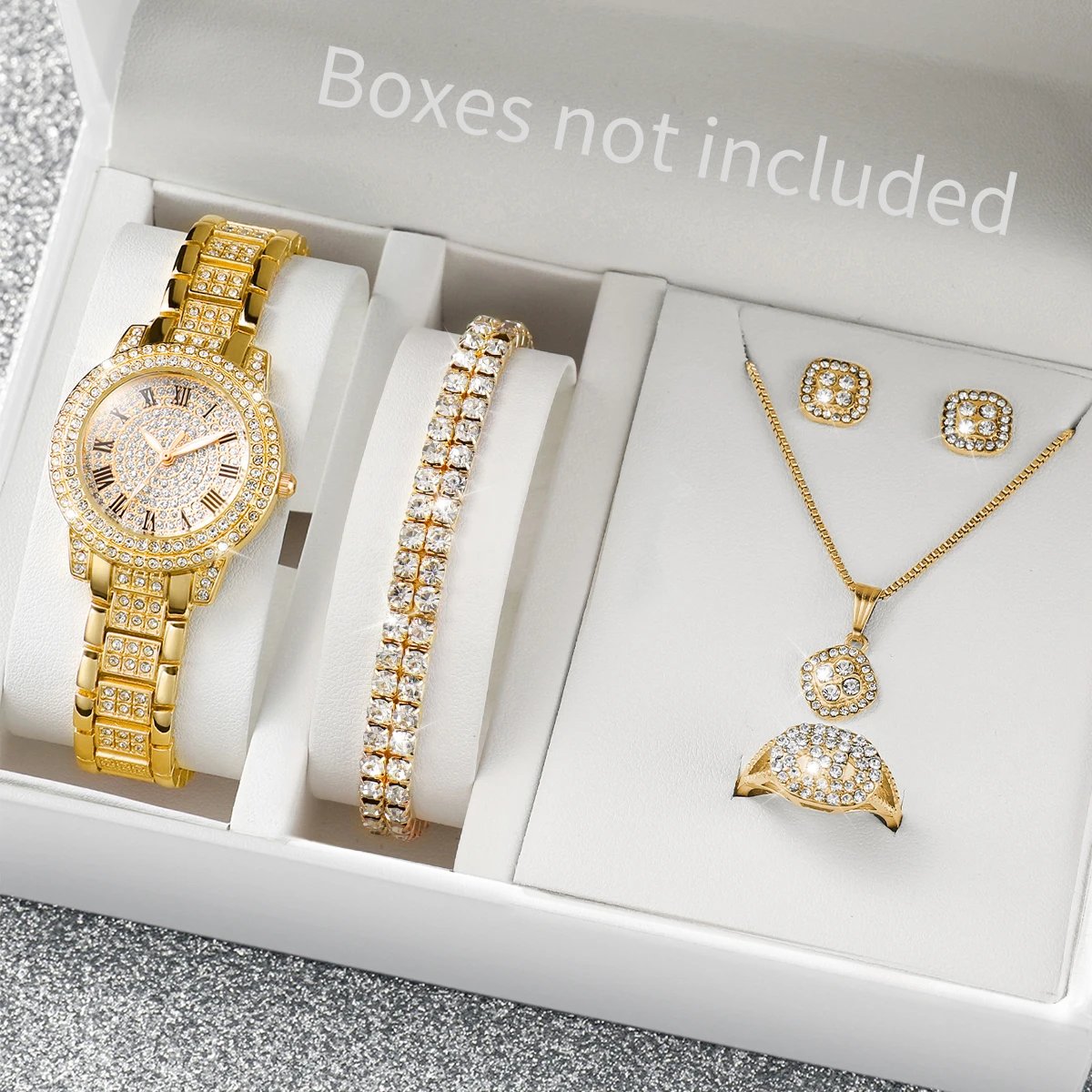 6PCS/Set Luxury Full Diamond Women Watches Fashion Ladies Quartz Wristwatch Jewelry Set Reloj Mujer(Without Box) 6PCS/Set Luxury Full Diamond Women Watches Fashion Ladies Quartz Wristwatch Jewelry Set Reloj Mujer(Without Box)