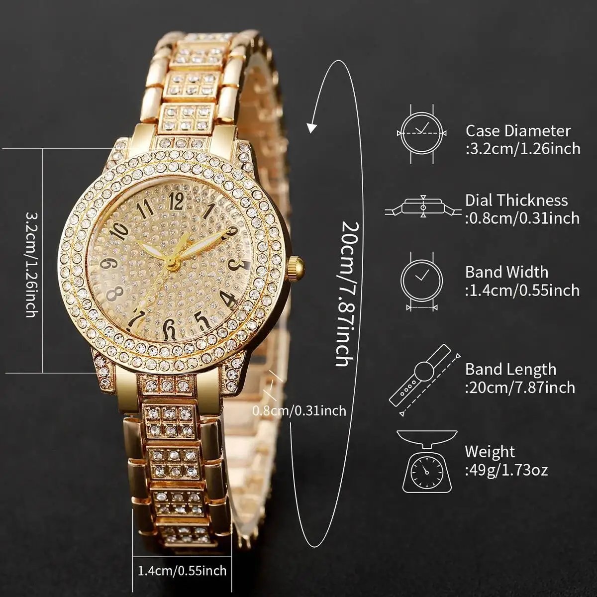 6PCS/Set Luxury Full Diamond Women Watches Fashion Ladies Quartz Wristwatch Jewelry Set Reloj Mujer(Without Box) 6PCS/Set Luxury Full Diamond Women Watches Fashion Ladies Quartz Wristwatch Jewelry Set Reloj Mujer(Without Box)