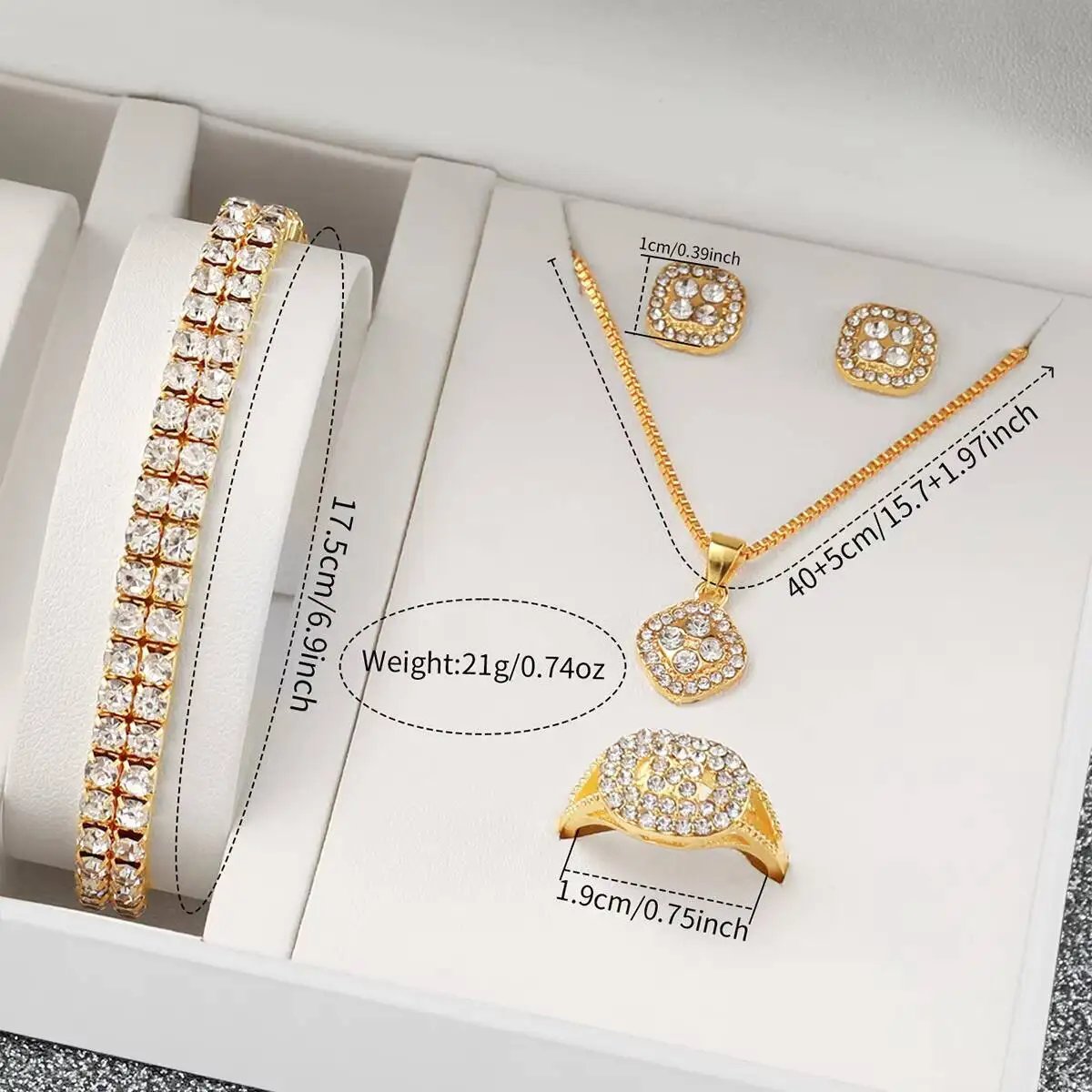 6PCS/Set Luxury Full Diamond Women Watches Fashion Ladies Quartz Wristwatch Jewelry Set Reloj Mujer(Without Box) - Image 6
