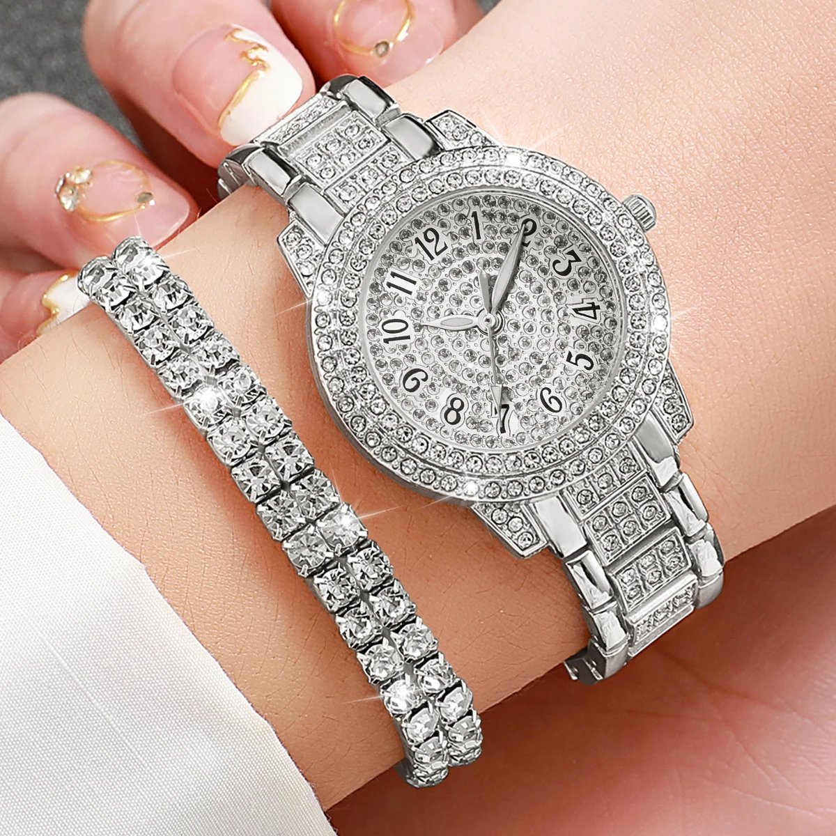 6PCS/Set Luxury Full Diamond Women Watches Fashion Ladies Quartz Wristwatch Jewelry Set Reloj Mujer(Without Box) 6PCS/Set Luxury Full Diamond Women Watches Fashion Ladies Quartz Wristwatch Jewelry Set Reloj Mujer(Without Box)