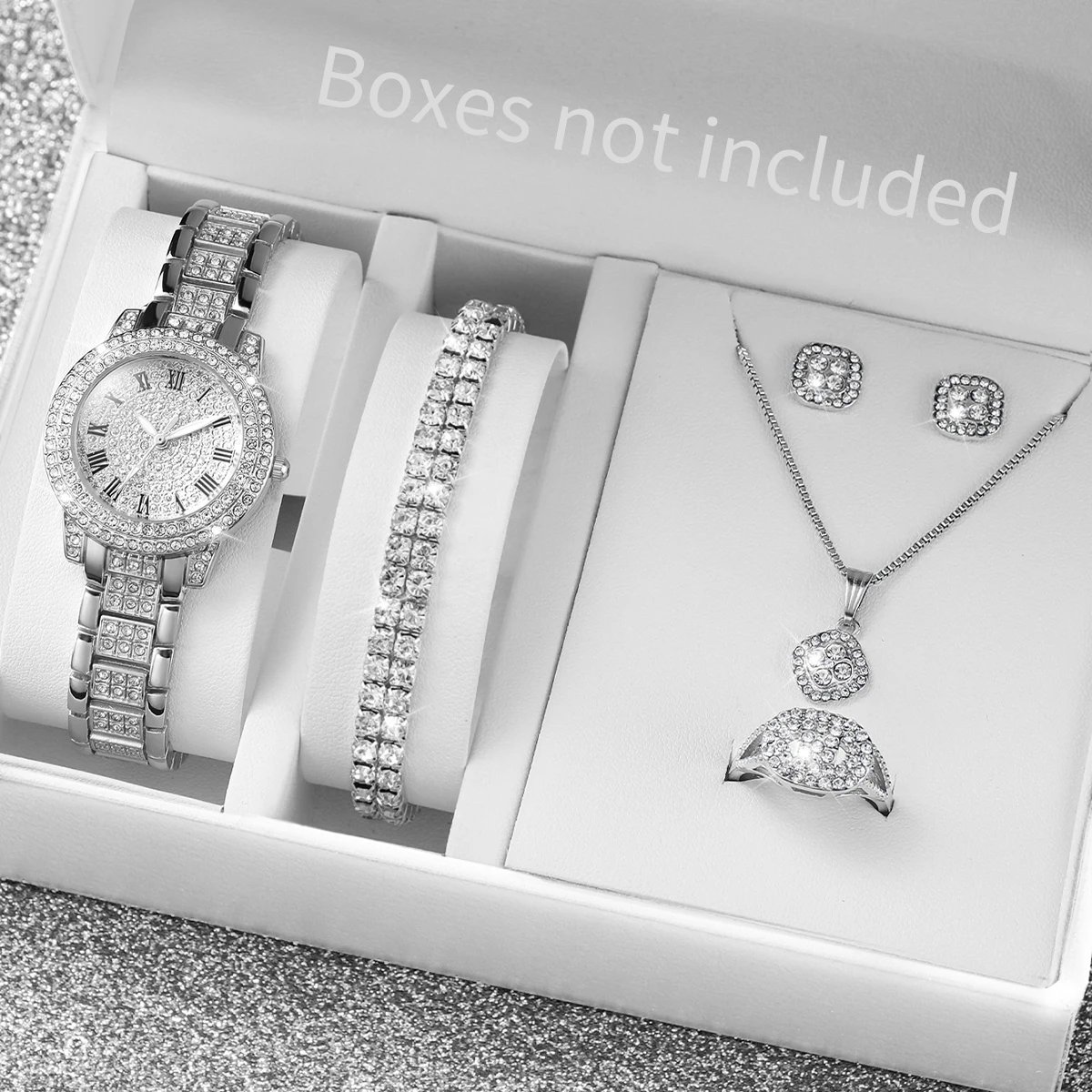 6PCS/Set Luxury Full Diamond Women Watches Fashion Ladies Quartz Wristwatch Jewelry Set Reloj Mujer(Without Box) 6PCS/Set Luxury Full Diamond Women Watches Fashion Ladies Quartz Wristwatch Jewelry Set Reloj Mujer(Without Box)