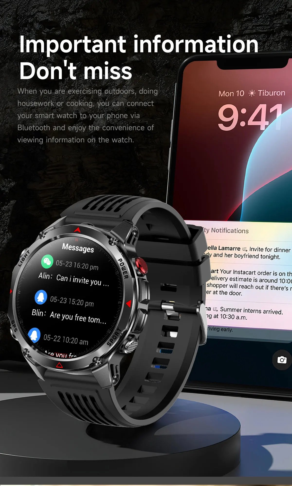2025 New Military GPS Smartwatches For Women Bluetooth Call Health Monitoring Clock 3ATM Waterproof Sports Fitness Bracelet Men