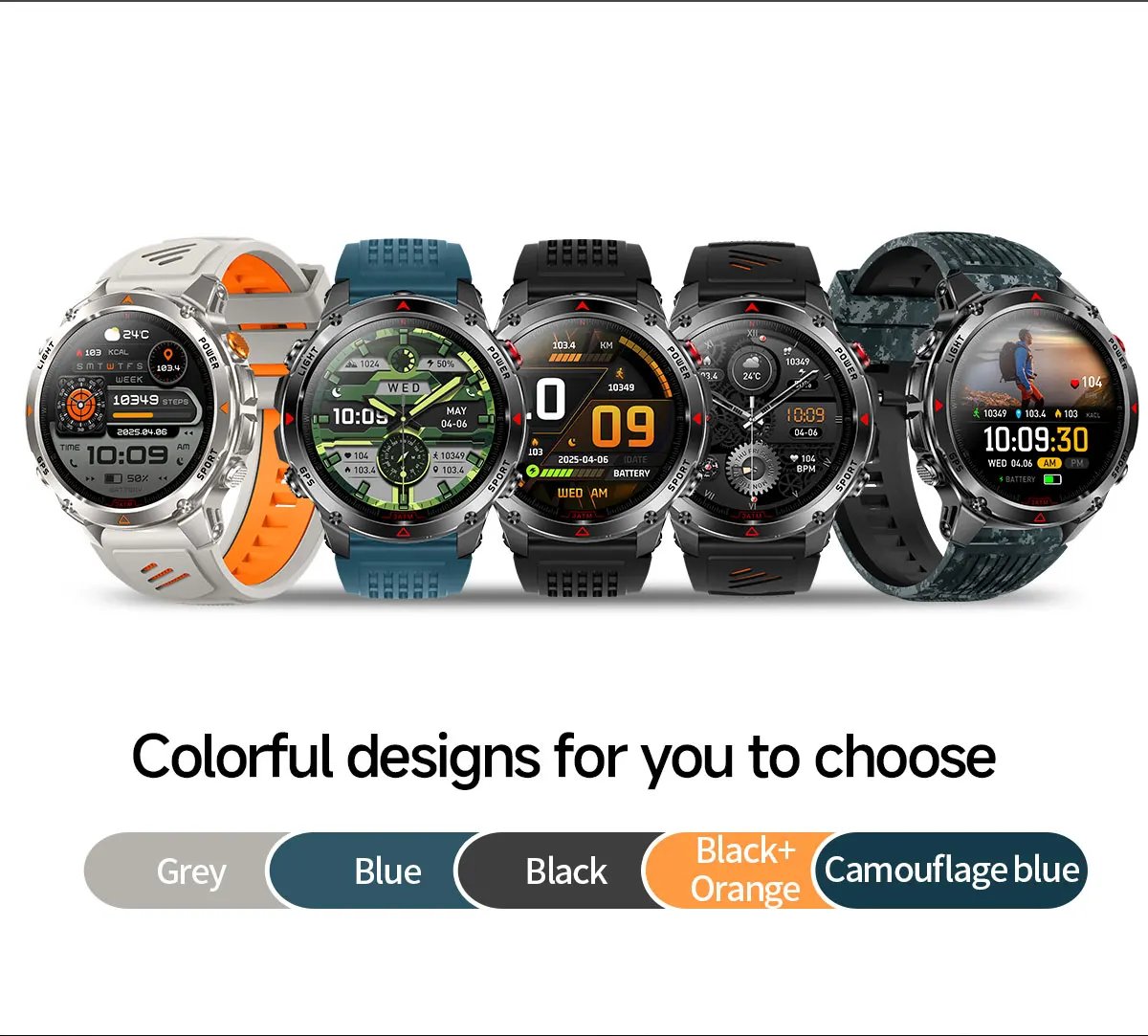 2025 New Military GPS Smartwatches For Women Bluetooth Call Health Monitoring Clock 3ATM Waterproof Sports Fitness Bracelet Men